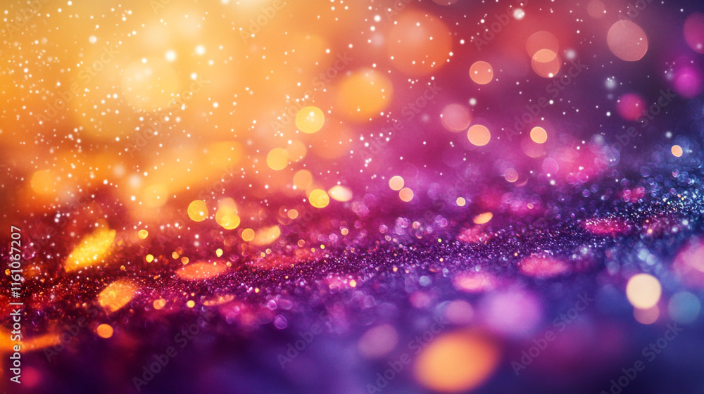 Poster colorful bokeh lights create a vibrant atmosphere in a festive setting