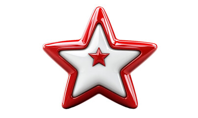 Obraz premium red and white double star isolated, transparent, png, background,