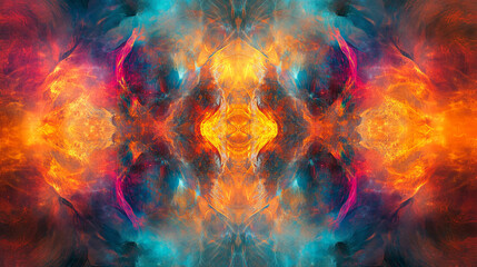 Vibrant abstract art piece showcasing colorful swirling patterns and textures