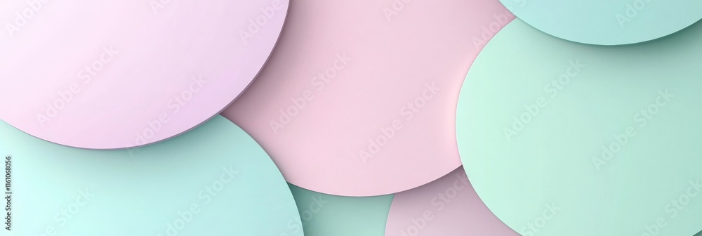 Fototapete overlapping semi transparent circles in pastel tones perfect for mock up designs and text placement.