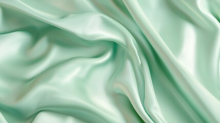 Obraz premium Smooth Mint Green Silk Fabric Draped Softly