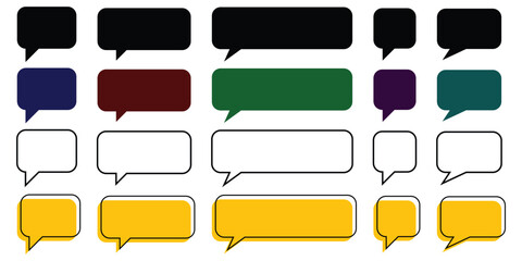 Obraz premium Set of speech bubbles. Speak bubble text, cartoon chatting box, message box. Vector illustration. EPS 10