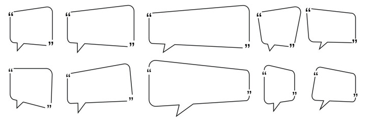 Obraz premium Quote box frame, big set. Quote text in speech bubble. Quote box icon. Vector illustration. EPS 10