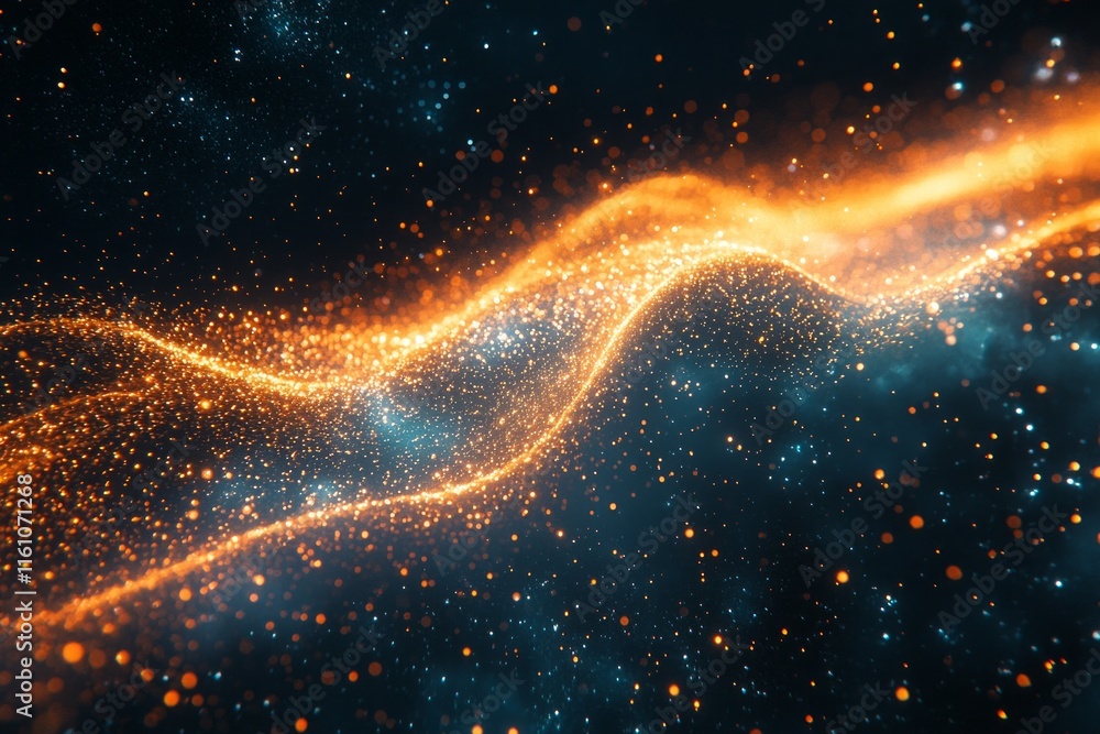 Poster intricate golden threads weave together divine tapestry represents each life. design forms glowing r