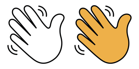 Set of wave hands. Set waving hand icon.
