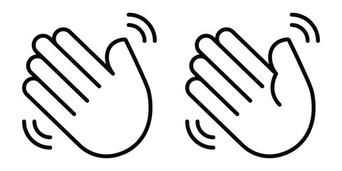 Set of wave hands. Set waving hand icon.