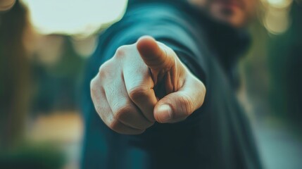 Hand reaching out with a pointing finger symbolizing engagement and connection during a handshake situation