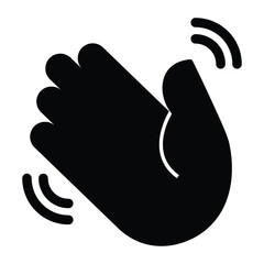 Flat Waving Hand Gesture Icon Symbol