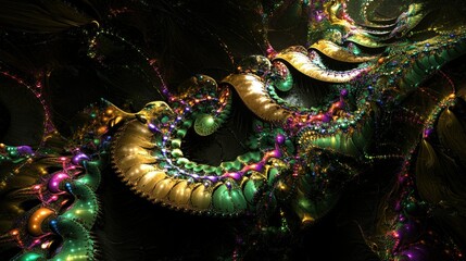 Fototapeta premium Abstract fractal art with vibrant, swirling colors and intricate patterns.