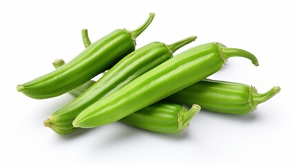 Fototapeta premium fresh okra or green roselle on white background.