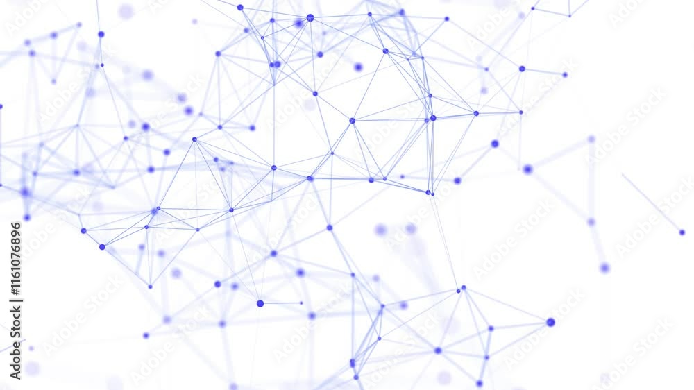 Poster abstract polygonal space with dots and lines motion. data technology and scientific illustration. 3d