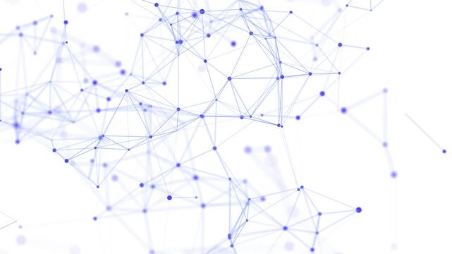 Abstract polygonal space with dots and lines motion. Data technology and scientific illustration. 3d rendering. Seamless loop. 4K	