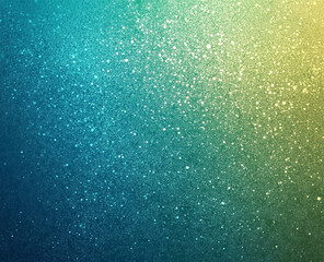 Teal petrol green and lime yellow gradient with subtle glitter effects. Shimmering metallic textures and neon accents. Noise grain mesh background.