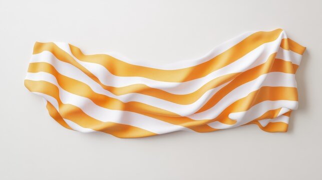 Elegant striped fabric banner mockup for branding and advertising display on a neutral background showcasing texture and color dynamics