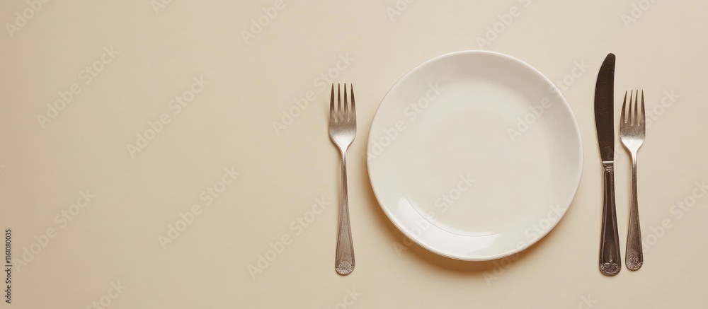 Aufkleber wholesome vegetarian meal ready to serve with elegant table setting and space for custom text