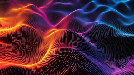 Obraz premium retro pixels ripple into vibrant radiant abstract grids., Generative AI