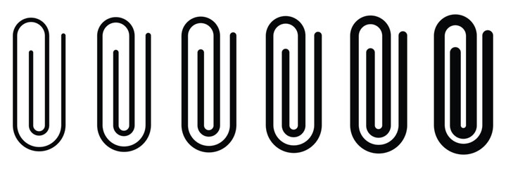 Paper clip icon. Simple outline style. Paperclip, attach, document clip, staple, fastener, page clamp, office concept.