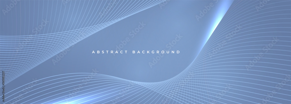 Aufkleber soft blue wide abstract vector background with glowing wavy lines. vector illustration