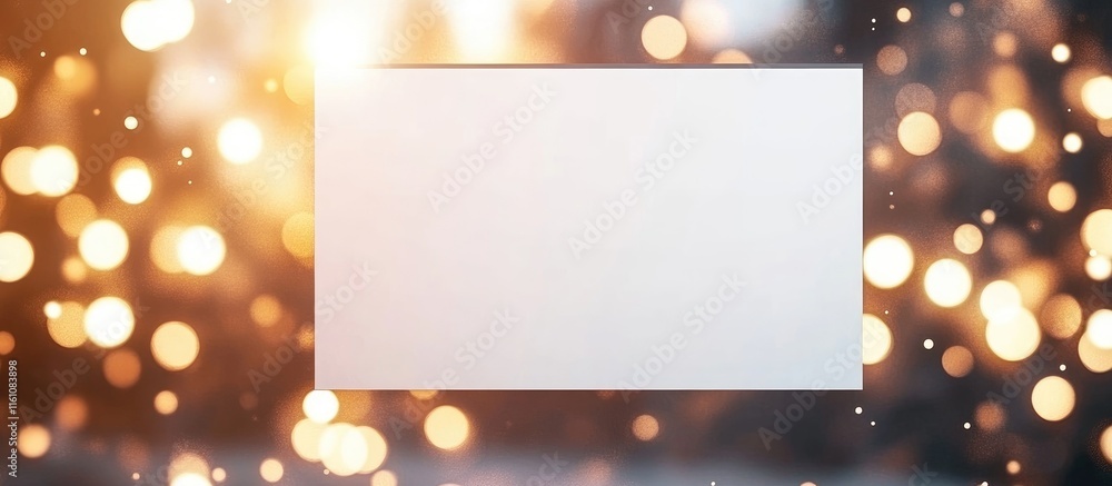 Poster stylish mockup of blank poster on blurry bokeh background with space for custom text and graphics