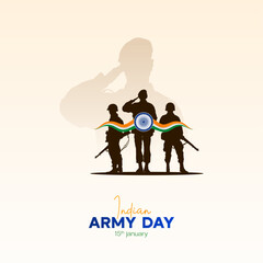 Indian Army Day, Poster, on January 15th. Indian Army Day Poster, Army Day. Social Media Poster
