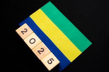 2025, Gabon, Gabon flag with date block, Concept, Important events for Gabon in the new year, election, economy, social activities, central bank, Gabon foreign policy