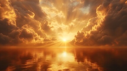A Serene Sunrise Overlooking a Tranquil Lake in the Morning Light