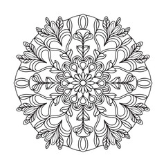 Outline Mandala for Coloring Book Page. Oriental Mandala vector. Mandala Coloring book line art vector illustration. Vector abstract mandala pattern.