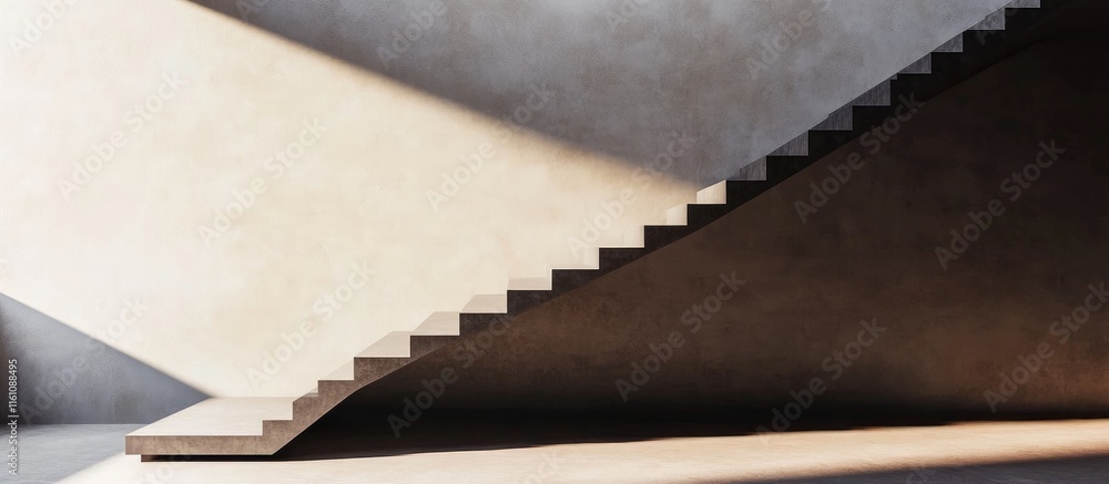 Aufkleber elegant indoor staircase design with minimalist architecture and ample blank space for text presenta