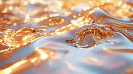 Captivating Abstract Artwork Featuring Flowing Metallic Liquid with Vibrant Shimmering Colors