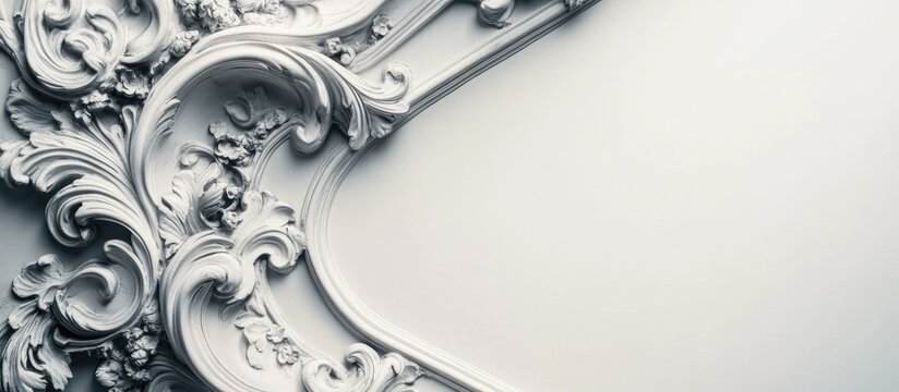 Vintage grey Victorian Baroque frames with ornate details and empty space for personalized text or artistic display