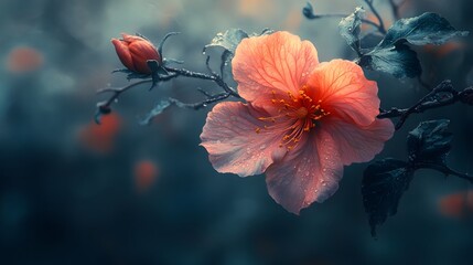 A Vibrant Vine Capturing the Essence of Nature and Relationships with a Wilting Flower