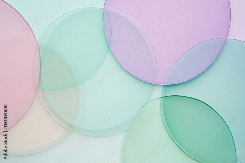 Leinwandbilder soft overlapping circles create a serene atmosphere with pastel colors and wide open space for creat