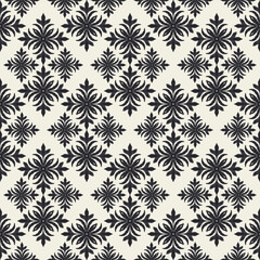 Fototapeta premium Motif Ikat floral design pattern on white background vector illustration.Ikat ethnic oriental embroidery.Aztec style. Design for texture, fabric, clothing, wrapping, decoration, print, or rug.