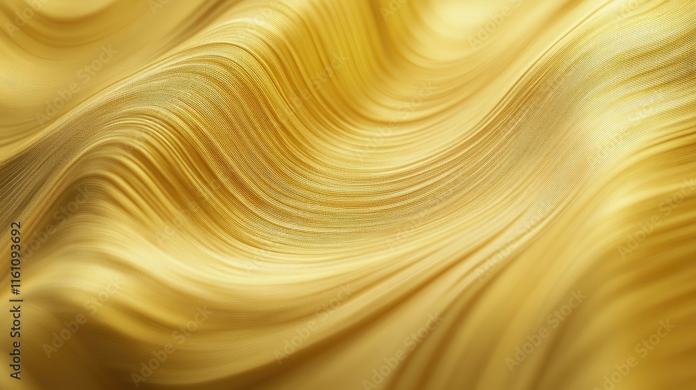 Poster brushed yellow gold metal texture background with fluid lines and subtle gradient for elegant design