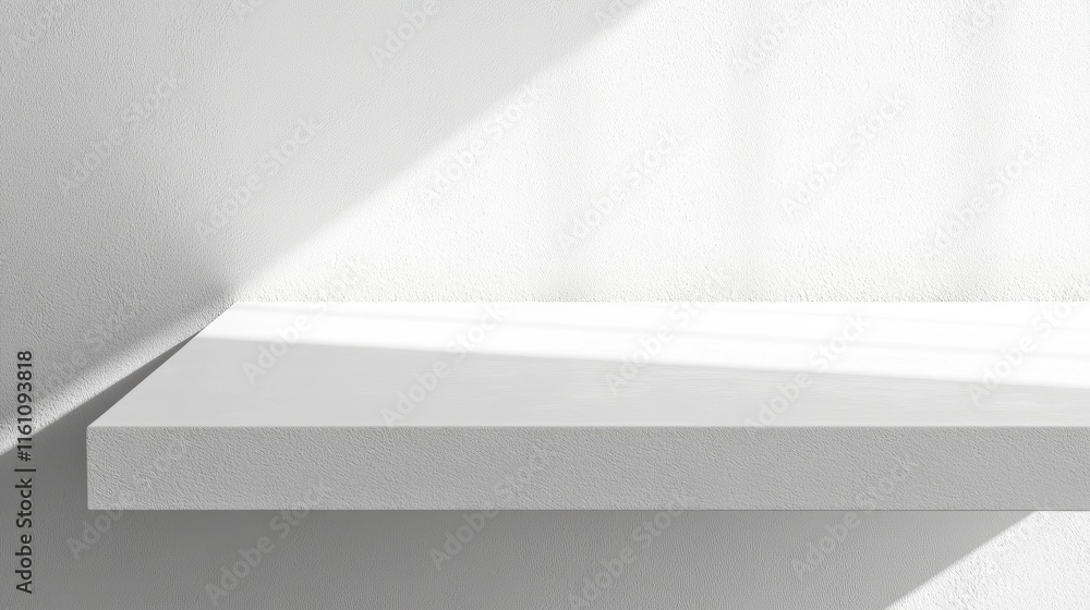 Aufkleber white wooden tabletop isolated on bright background showcasing perspective view with soft shadows an
