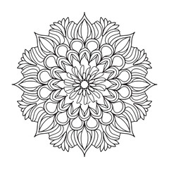 Outline Mandala for Coloring Book Page. Oriental Mandala vector. Mandala Coloring book line art vector illustration. Vector abstract mandala pattern.