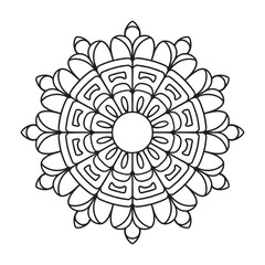 Outline Mandala for Coloring Book Page. Oriental Mandala vector. Mandala Coloring book line art vector illustration. Vector abstract mandala pattern.