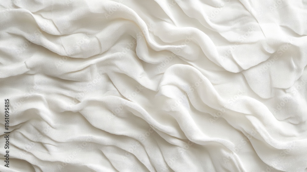 Poster elegant white soft fabric texture with wrinkles and ripples ideal for background or textile design a
