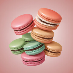 illustration, close up macaron. Very tasty and tender