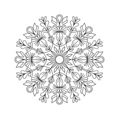 Outline Mandala for Coloring Book Page. Oriental Mandala vector. Mandala Coloring book line art vector illustration. Vector abstract mandala pattern.