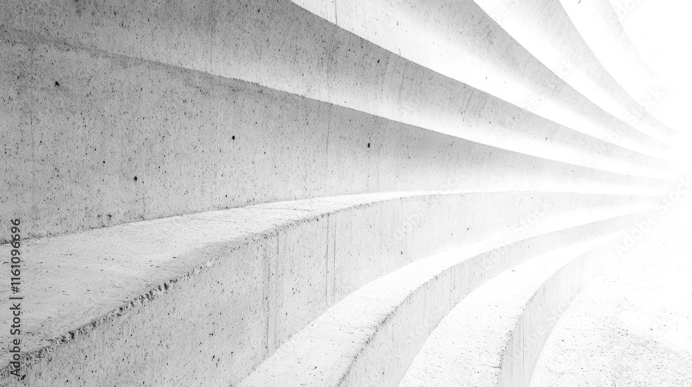 Poster abstract white concrete wall with smooth curved lines creating a textured background ideal for moder