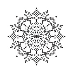 Outline Mandala for Coloring Book Page. Oriental Mandala vector. Mandala Coloring book line art vector illustration. Vector abstract mandala pattern.