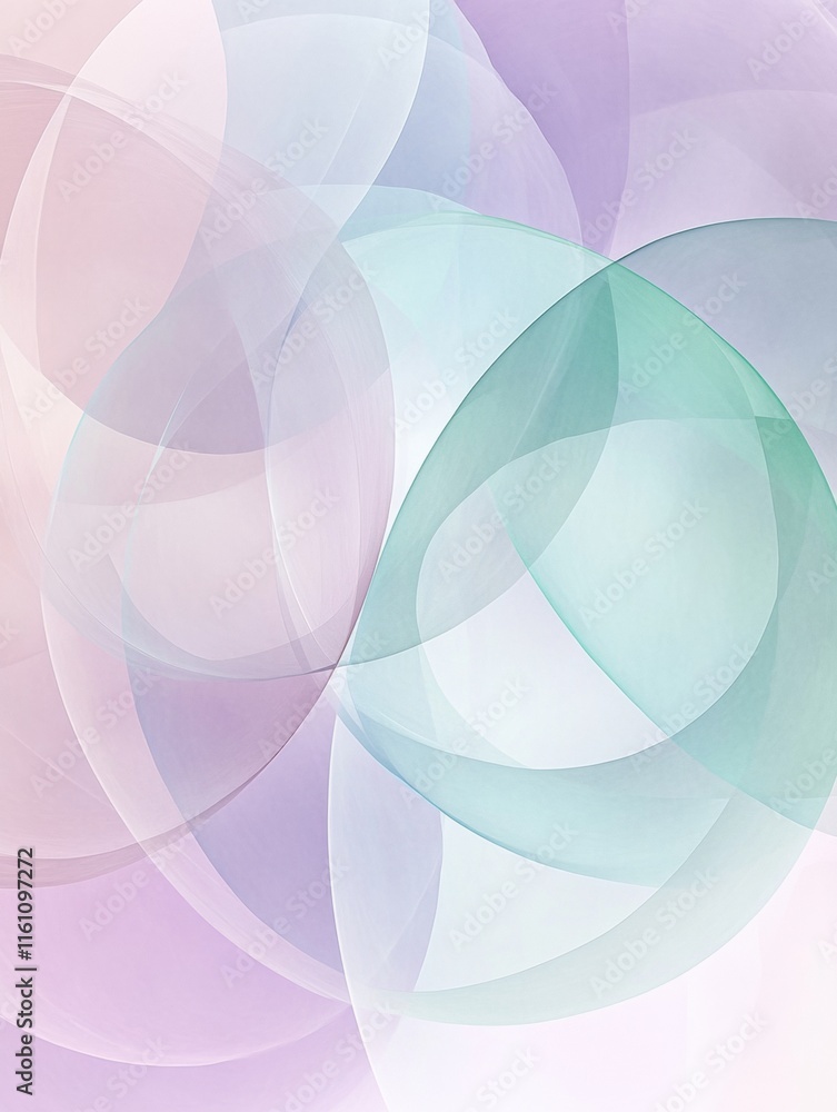 Leinwandbilder Overlapping circles in pastel tones creating a tranquil backdrop with space for text and graphic elements. Generative AI