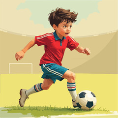 Kids playing football, Students playing football vector design, paying Football vector design