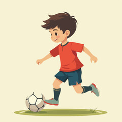 Obraz premium Students playing football vector design, Kids playing football, paying Football vector design