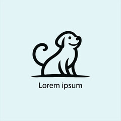 A minimalist black silhouette of a cute cartoon-style animal resembling a fox or cat