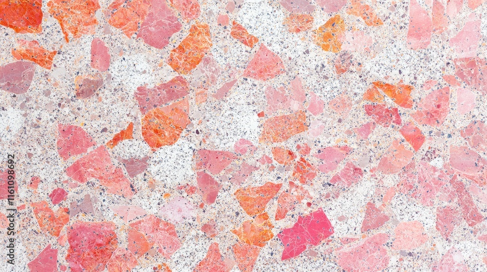Poster coral terrazzo texture background with shimmering fluid patterns and ample empty space for creative 