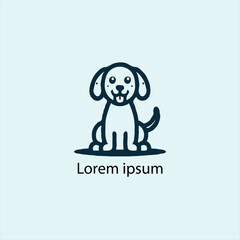 A minimalist black silhouette of a cute cartoon-style animal resembling a fox or cat