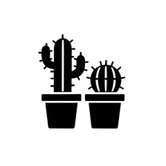 Illustration of a cactus in a pot. 