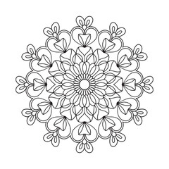 Outline Mandala for Coloring Book Page. Oriental Mandala vector. Mandala Coloring book line art vector illustration. Vector abstract mandala pattern.